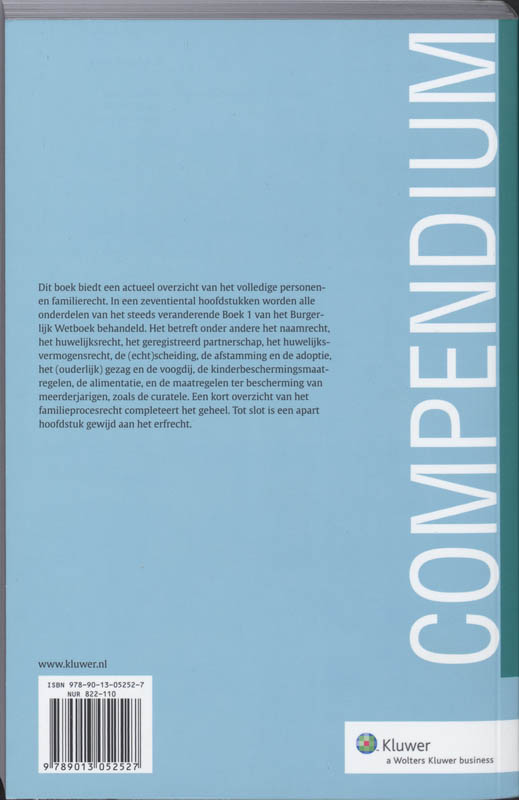 Achterkant van Compendium van het personen- en familierecht