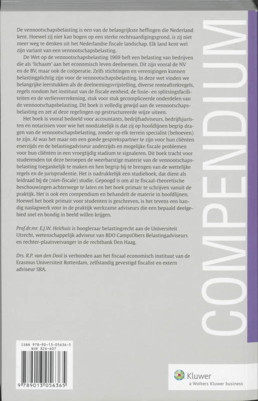 Achterkant van Compendium van de vennootschapsbelasting