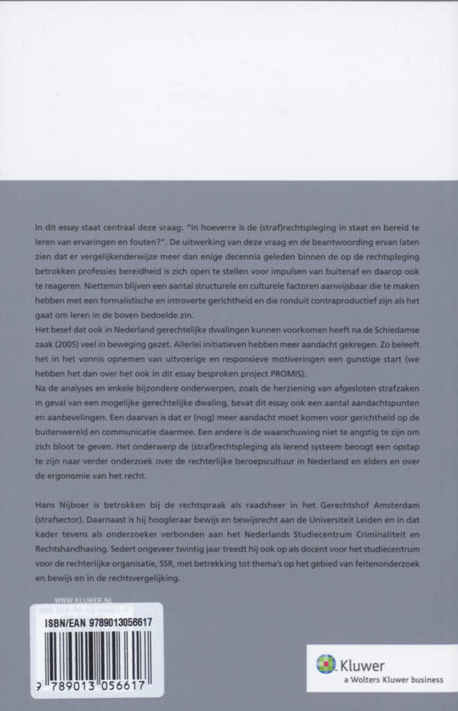 Achterkant van De (straf)rechtspleging als lerend systeem