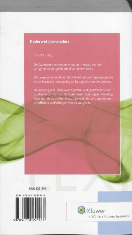 Achterkant van Kaderwet diervoeders