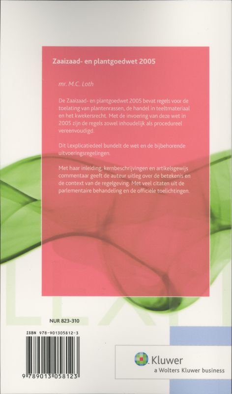 Achterkant van Zaaizaad- en Plantgoedwet 2005
