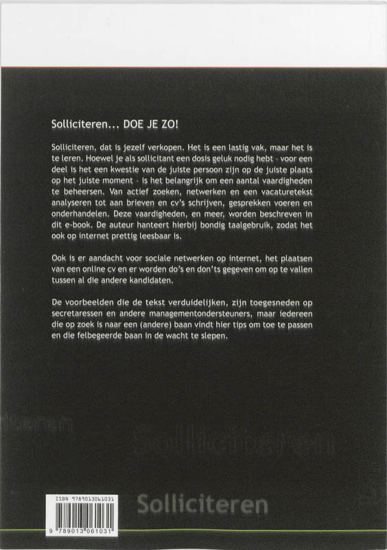 Achterkant van Solliciteren...doe je zo!