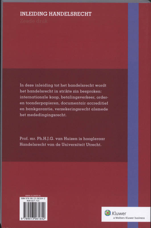 Achterkant van Inleiding handelsrecht