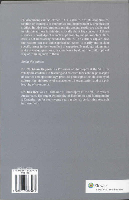 Achterkant van Philosophy of economics and management & organization studies