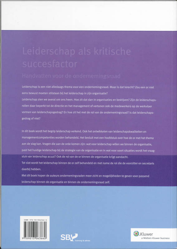 Achterkant van Leiderschap als kritische succesfactor
