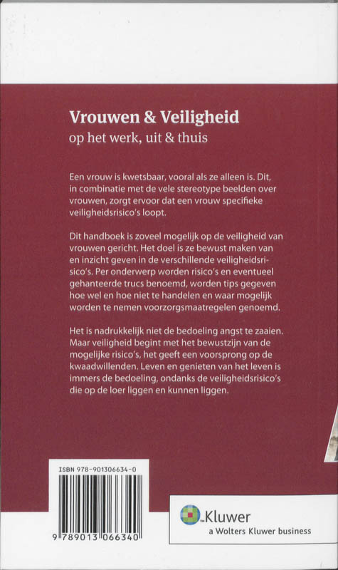 Achterkant van Vrouw en veiligheid