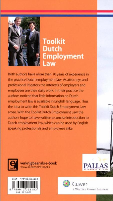 Achterkant van Toolkit Dutch Employment Law