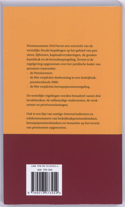 Achterkant van Pensioenmemo
