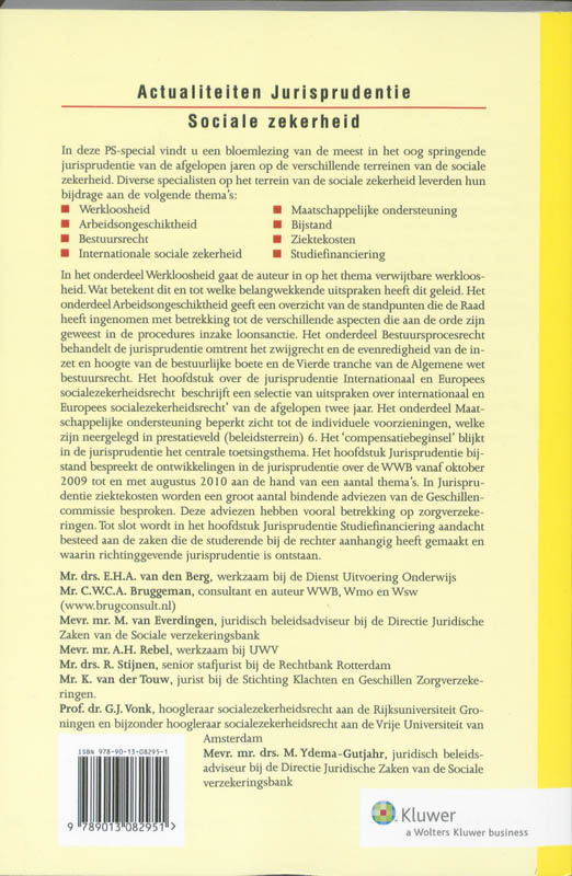Achterkant van PS Special Actualiteiten jurisprudentie sociale zekerheid