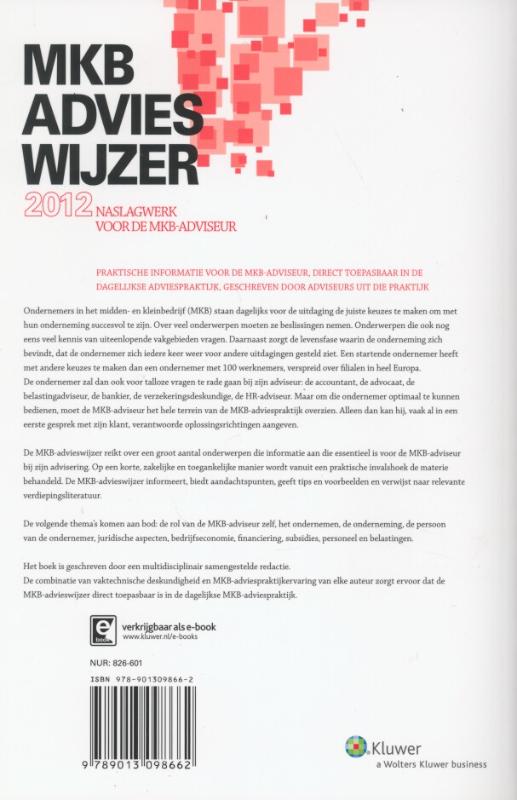 Achterkant van MKB advieswijzer 2012