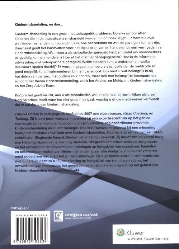 Achterkant van Signaleren en handelen bij (vermoedens van) kindermishandeling in het PO