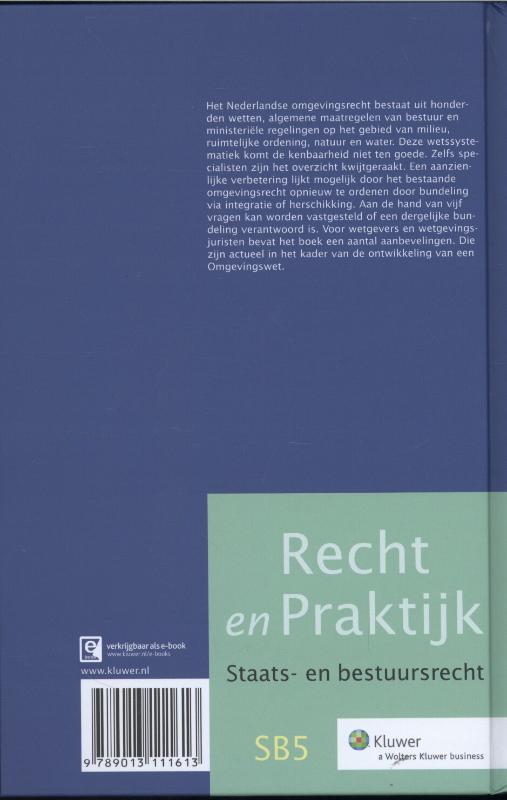 Achterkant van Bundeling van omgevingsrecht