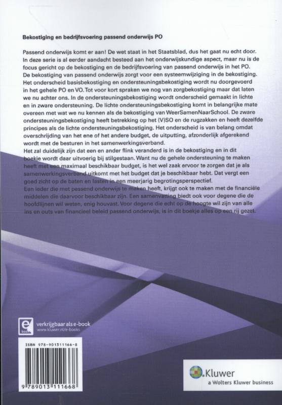 Achterkant van Bekostiging en bedrijfsvoering onderwijs PO