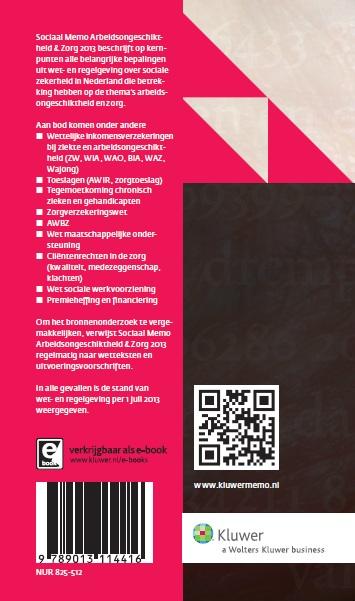 Achterkant van Arbeidsongeschiktheid en zorg 2013