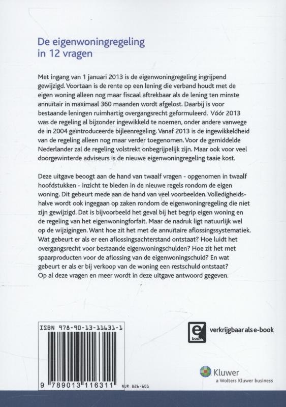 Achterkant van De eigenwoningregeling in 12 vragen
