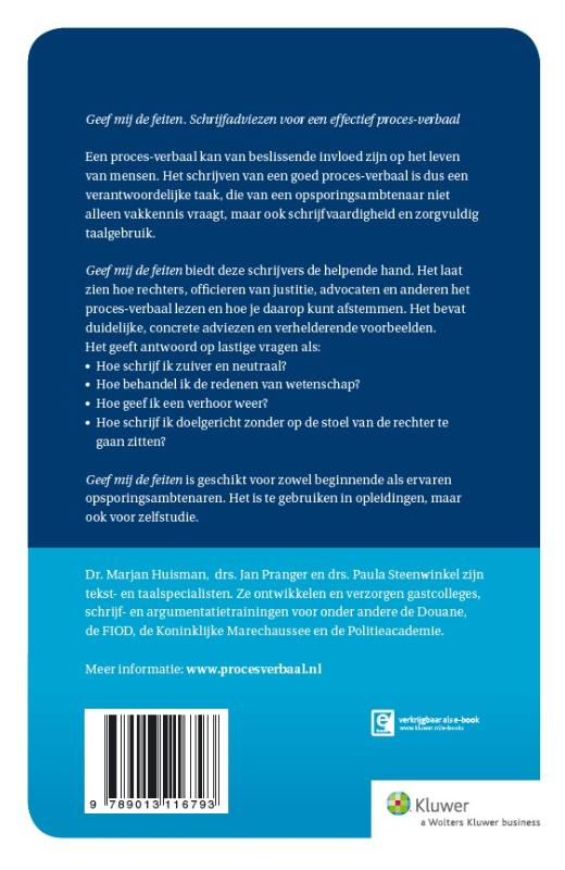 Achterkant van Geef mij de feiten