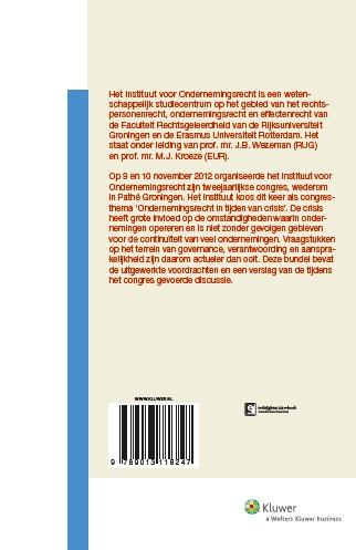 Achterkant van Ondernemingsrecht in tijden van crisis