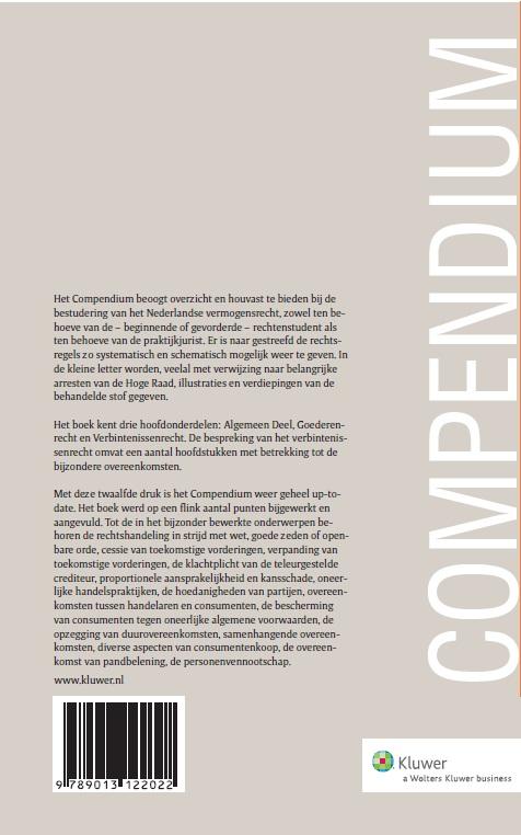 Achterkant van Compendium van het Nederlands vermogensrecht