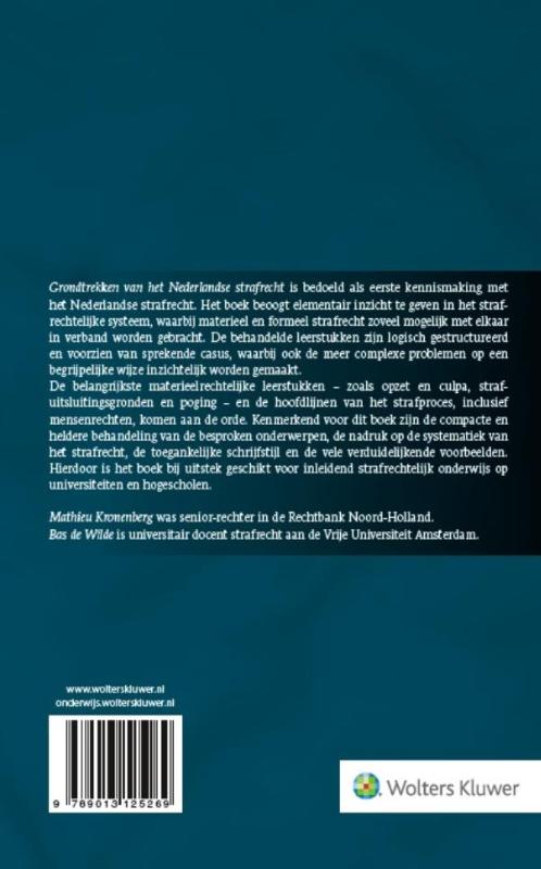 Achterkant van Grondtrekken van het Nederlandse strafrecht