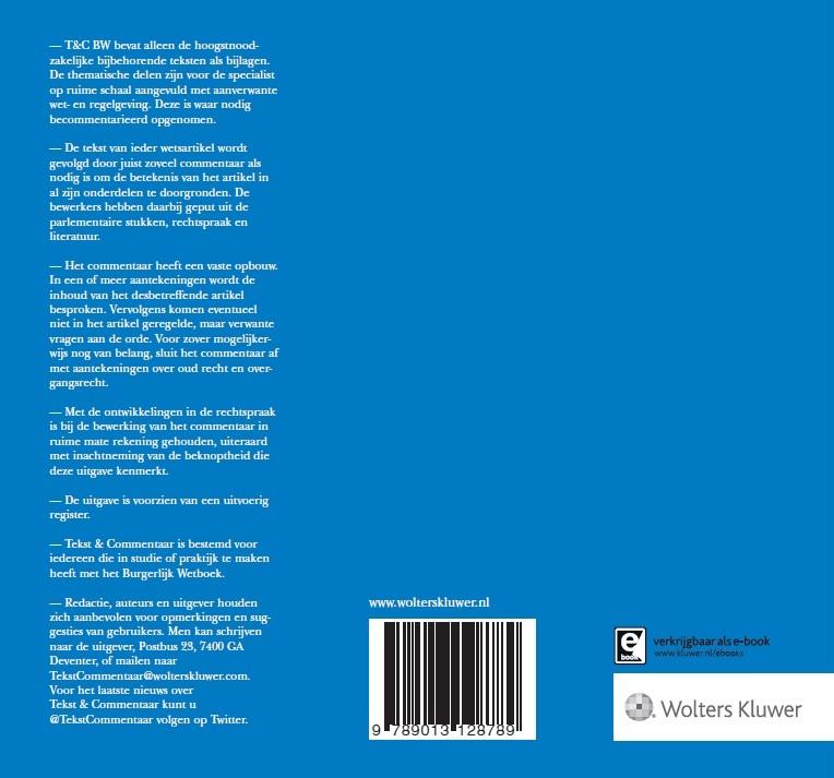 Achterkant van Burgerlijk wetboek boek 1 en 2 set 3 ex