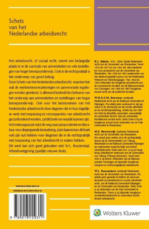 Achterkant van Schets van het Nederlandse arbeidsrecht