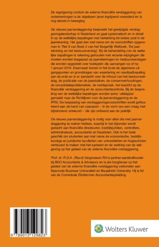 Achterkant van De nieuwe jaarverslaggeving