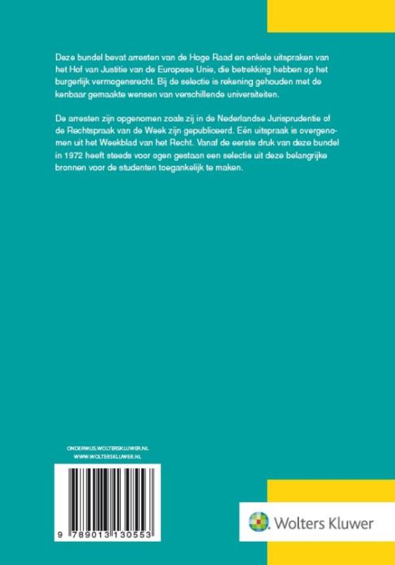 Achterkant van Arresten burgerlijk recht editie 2015