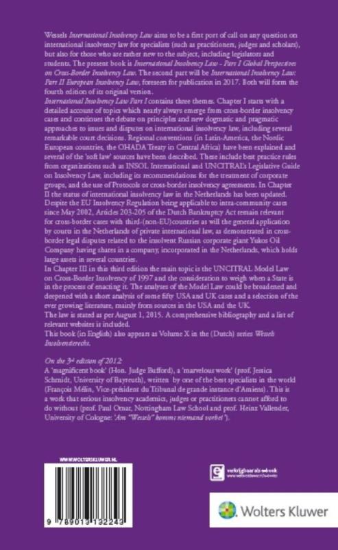 Achterkant van 1 Global perspectives on cross-border insolvency law