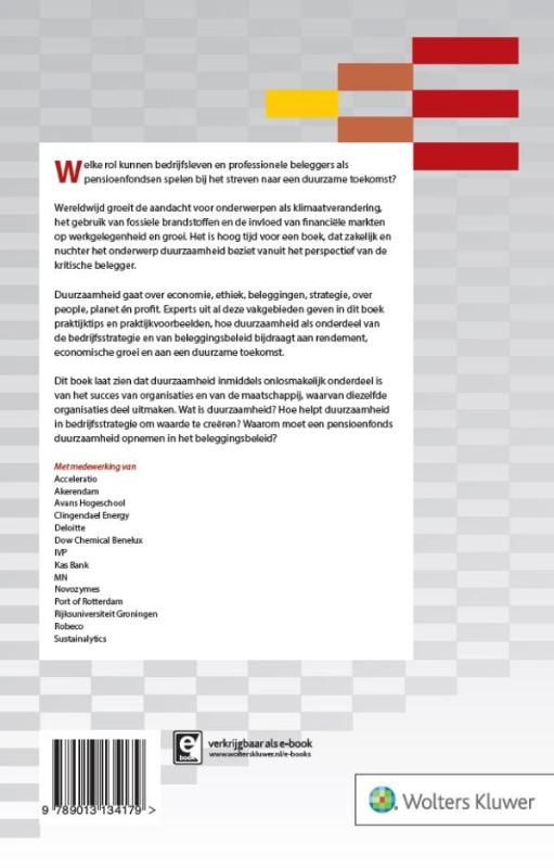 Achterkant van Het profijt van duurzaamheid
