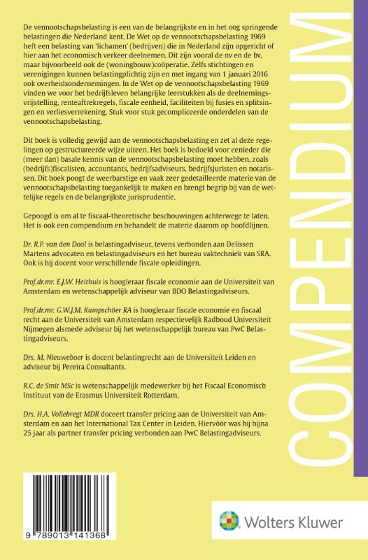 Achterkant van Compendium Vennootschapsbelasting