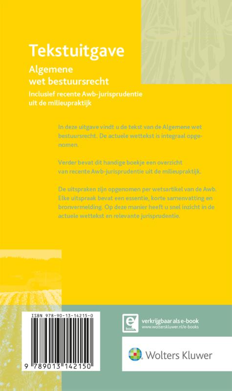 Achterkant van Algemene wet bestuursrecht 2017-2018