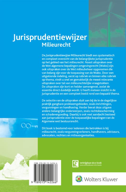 Achterkant van Jurisprudentiewijzer Milieurecht 2017/2018