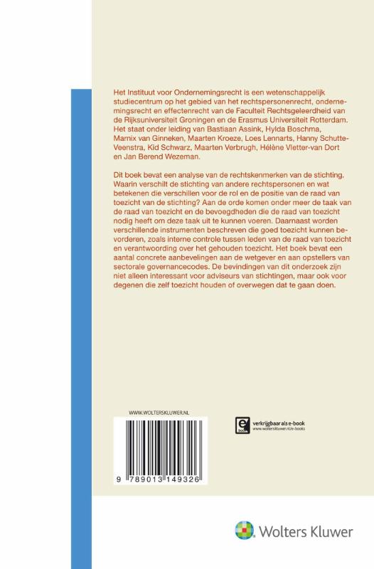 Achterkant van De rol en positie van de raad van toezicht van de stichting
