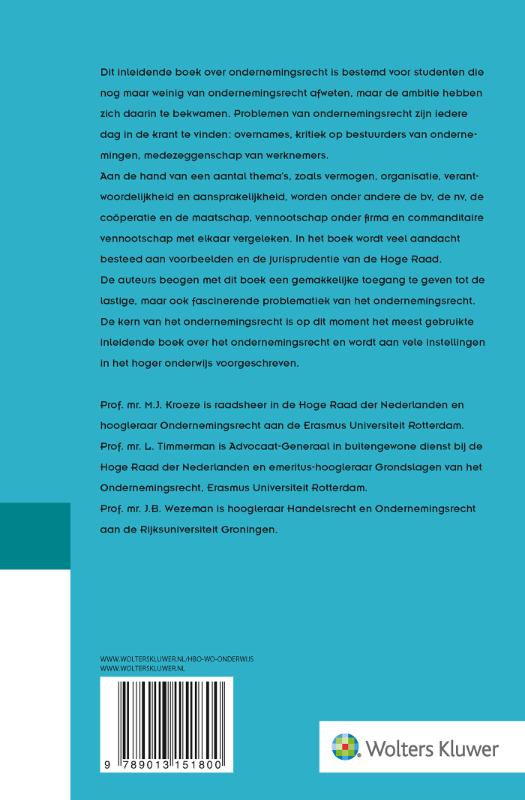 Achterkant van De kern van het ondernemingsrecht