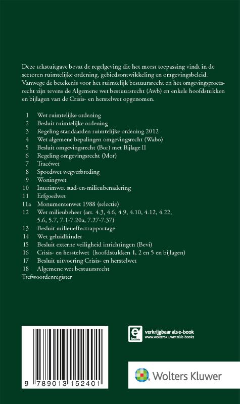 Achterkant van Tekstuitgave Ruimtelijk bestuursrecht 2019/1