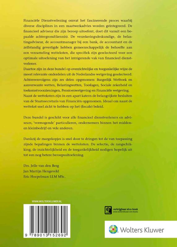 Achterkant van Wetteksten Financiële Dienstverlening 2019 (set van 2)