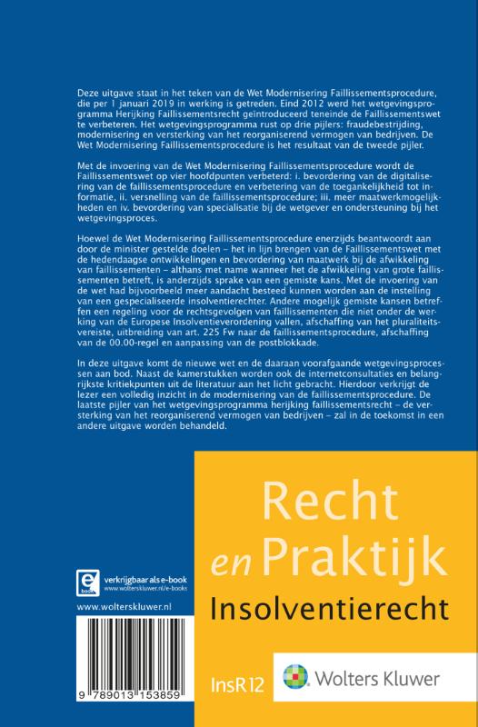 Achterkant van De herijking van het faillissementsrecht-de pijler modernisering