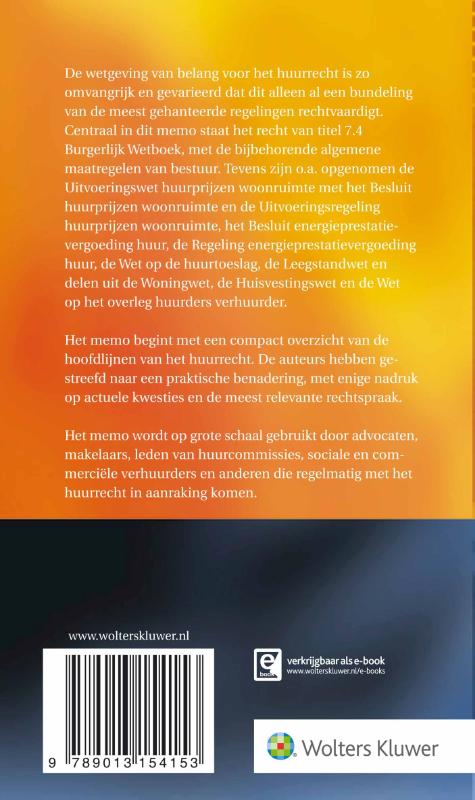 Achterkant van Huurrechtmemo 2019/2020