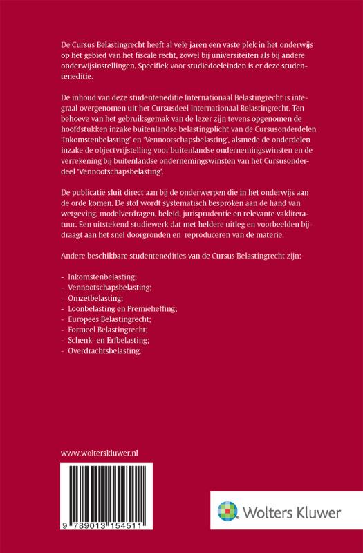 Achterkant van Internationaal Belastingrecht 2020-2021