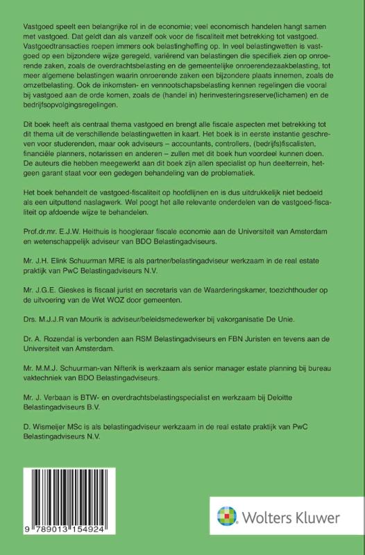 Achterkant van Hoofdzaken Fiscaliteit & Vastgoed