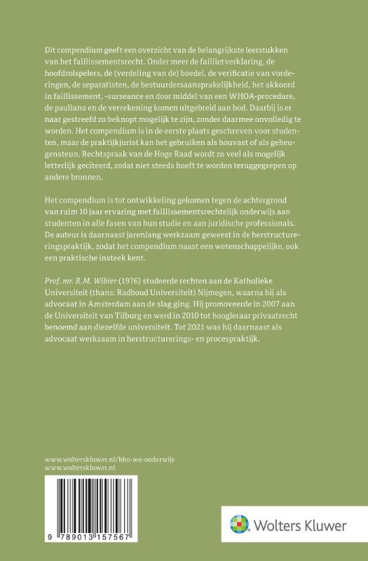 Achterkant van Compendium Nederlands faillissementsrecht