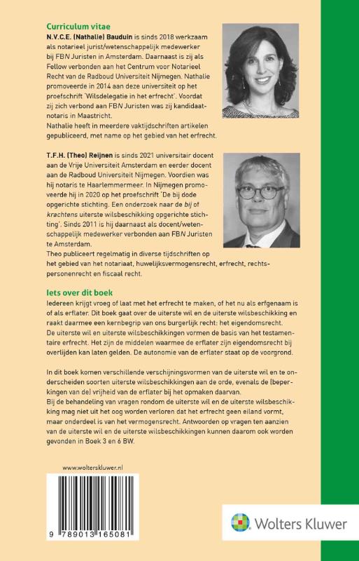 Achterkant van Uiterste wil en onderscheiden soorten van uiterste wilsbeschikkingen