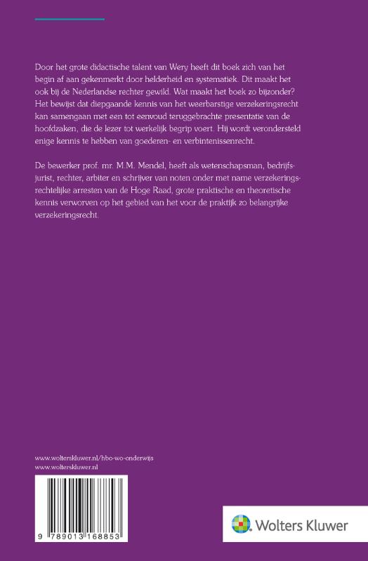 Achterkant van Hoofdzaken verzekeringsrecht