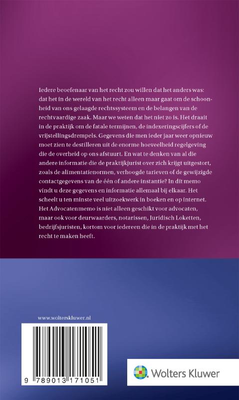 Achterkant van Advocatenmemo 2023