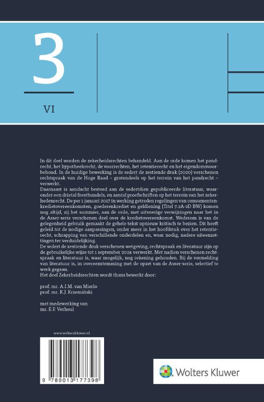 Achterkant van Asser 3-VI Zekerheidsrechten
