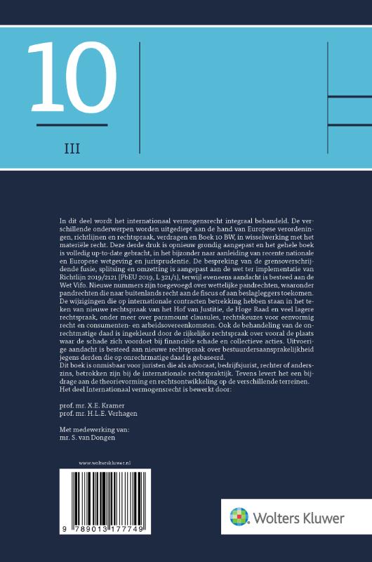 Achterkant van Asser 10-III Internationaal vermogensrecht