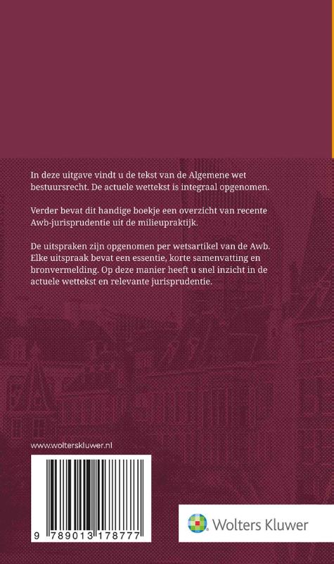 Achterkant van Tekstuitgave Algemene wet bestuursrecht 2025-2026