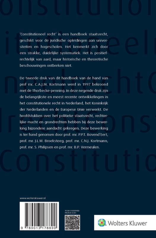 Achterkant van Constitutioneel recht