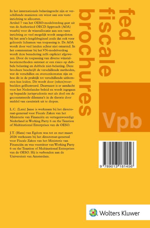 Achterkant van Winstallocatie aan vaste inrichtingen