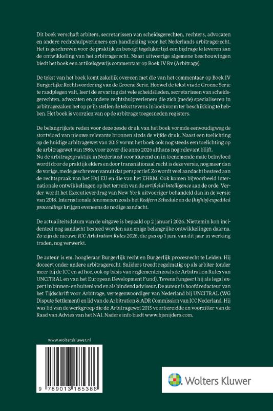 Achterkant van Nederlands Arbitragerecht